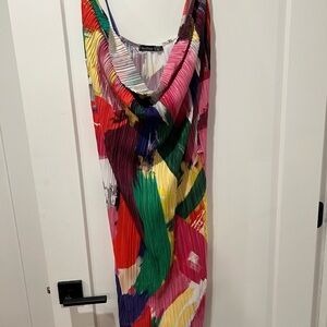 Boohoo Multicolor Pleated Dress
